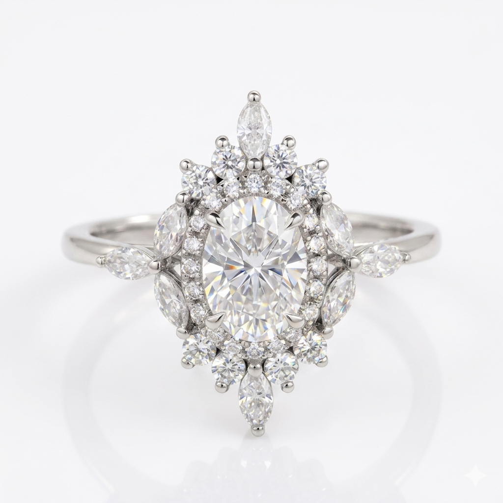 1.22 ct Oval Lab-Grown Diamond Engagement Ring – Rose Gold