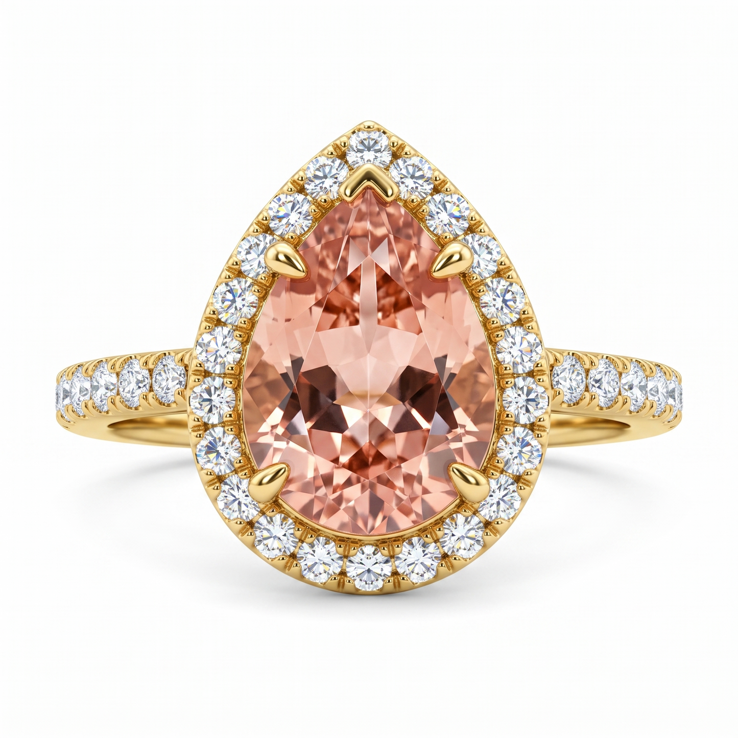 2.00ct  Pear Morganite Engagement Ring