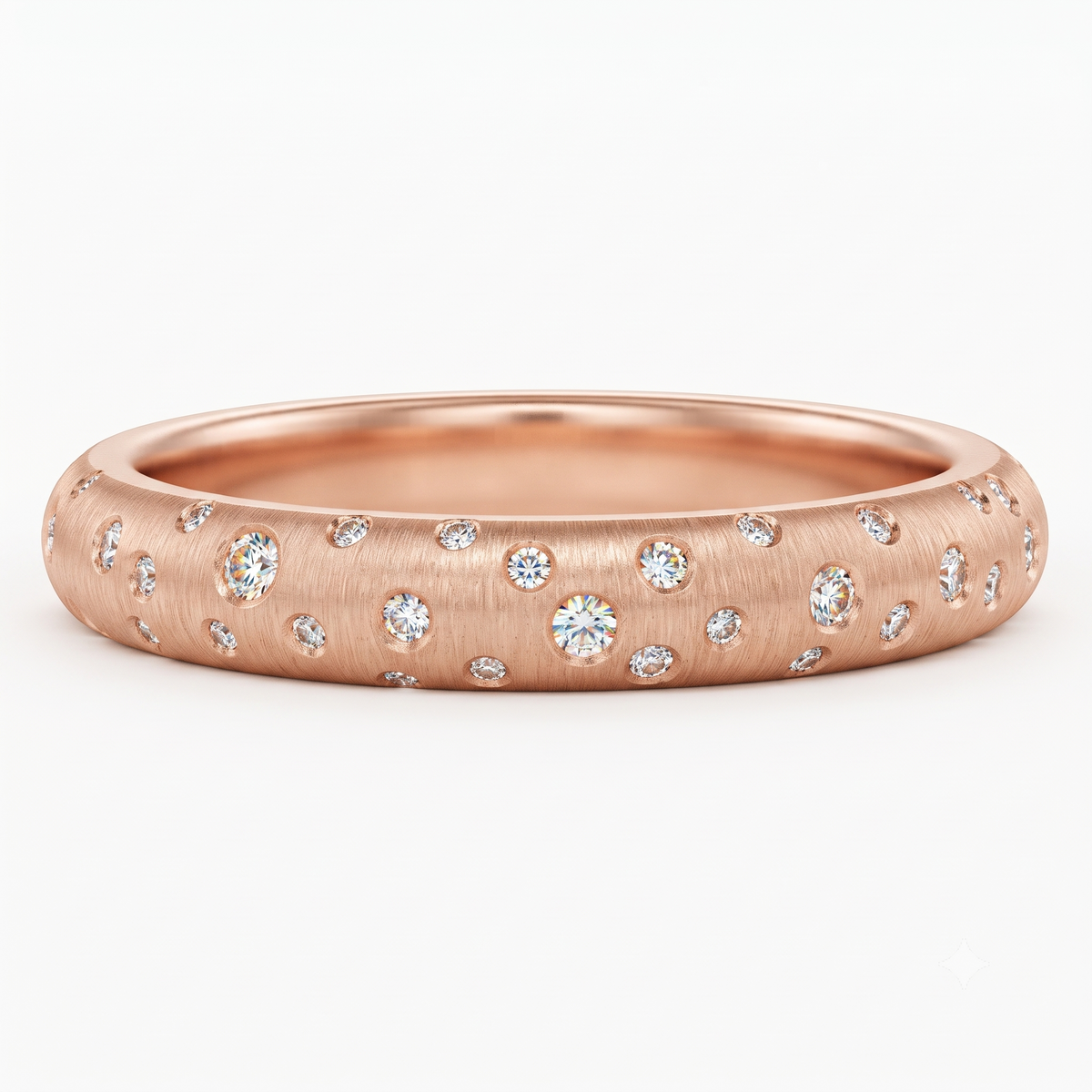 0.270 ct  Round Cut Lab Grown Diamond Flush Set Wedding Band