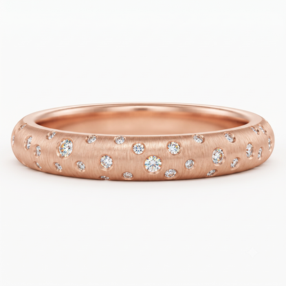 0.270 ct  Round Cut Lab Grown Diamond Flush Set Wedding Band