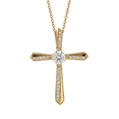 1.50Ct Cushion Lab-Grown Cross Necklace