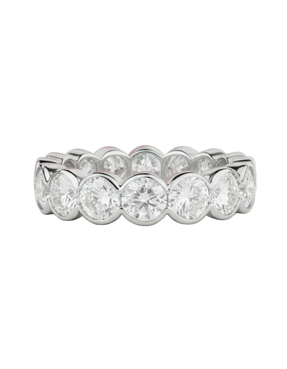 3.04 Ct Lab-Grown Eternity Ring Scalloped Bezel Band