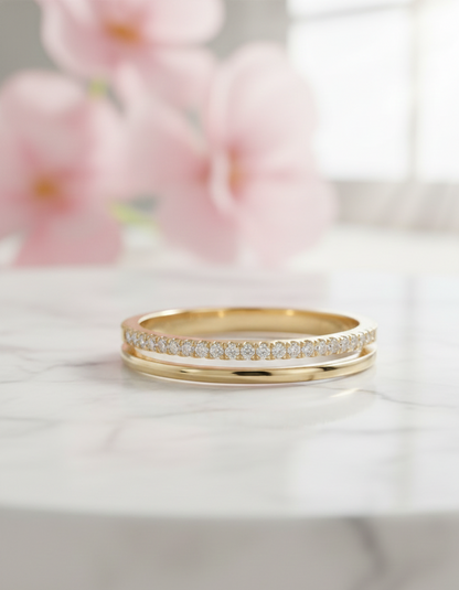 double row diamond band
