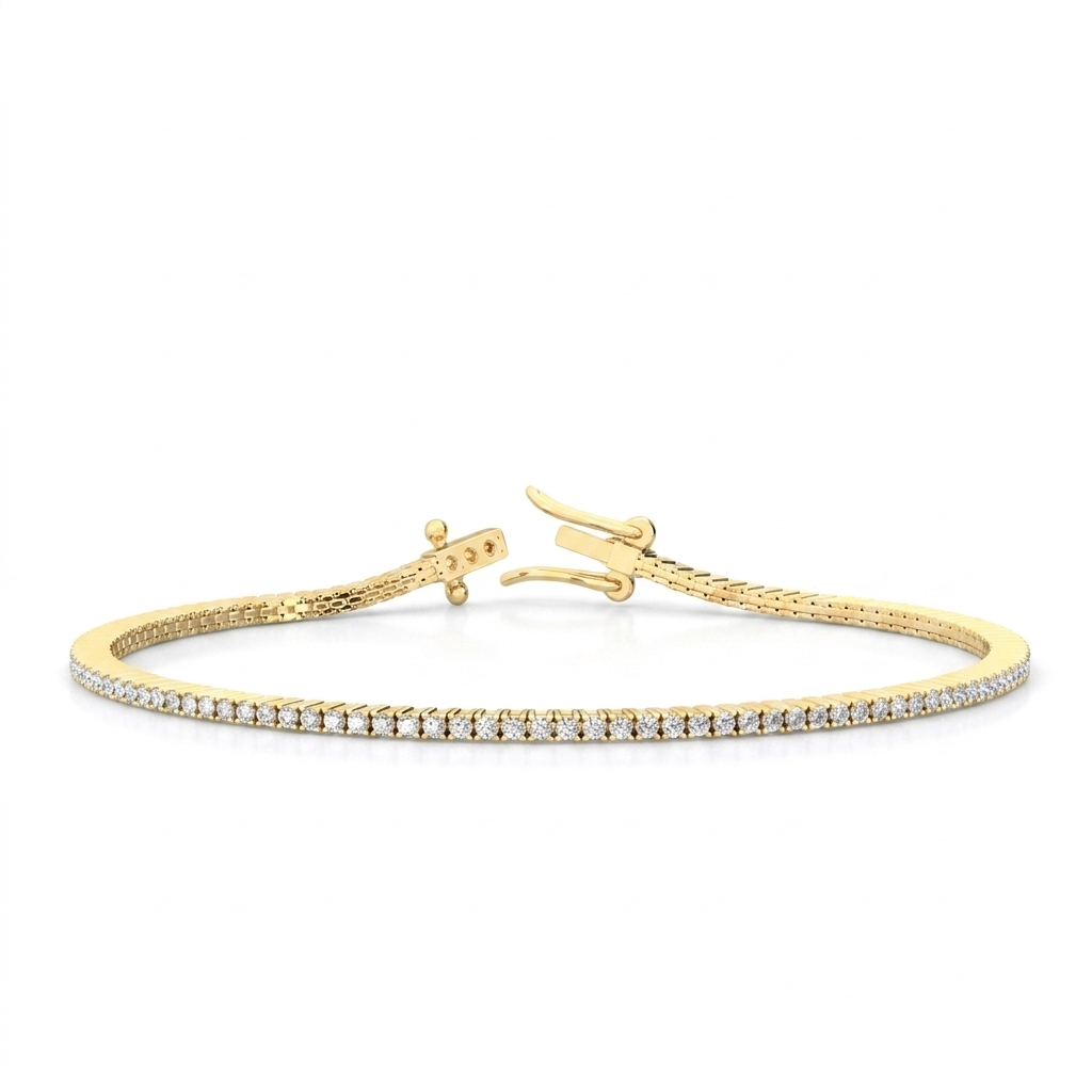 Dainty 1.00ct Lab Grown Diamond Tennis Bracelet, Gift for Wife or Girl friend