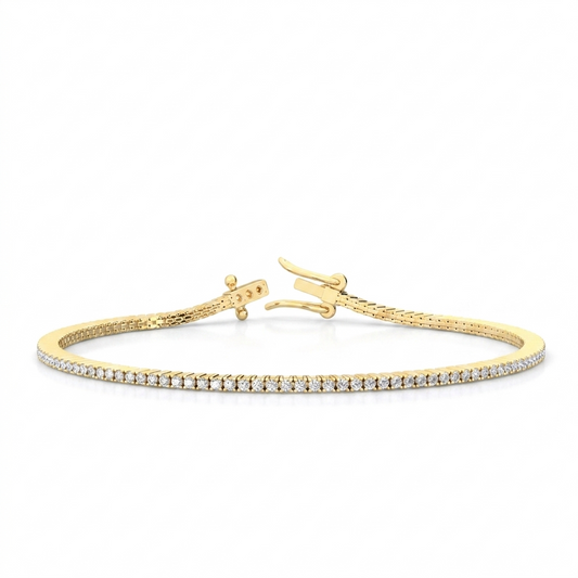 Dainty 1.00ct Lab Grown Diamond Tennis Bracelet, Gift for Wife or Girl friend