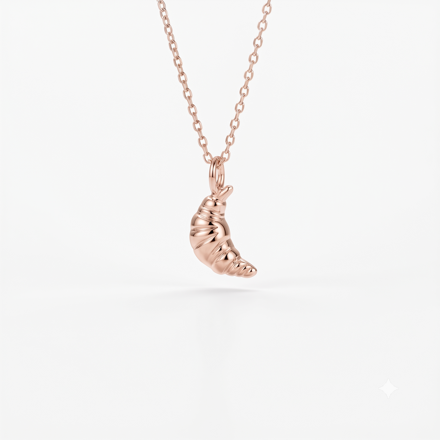 14K Gold Croissant Pendant Necklace