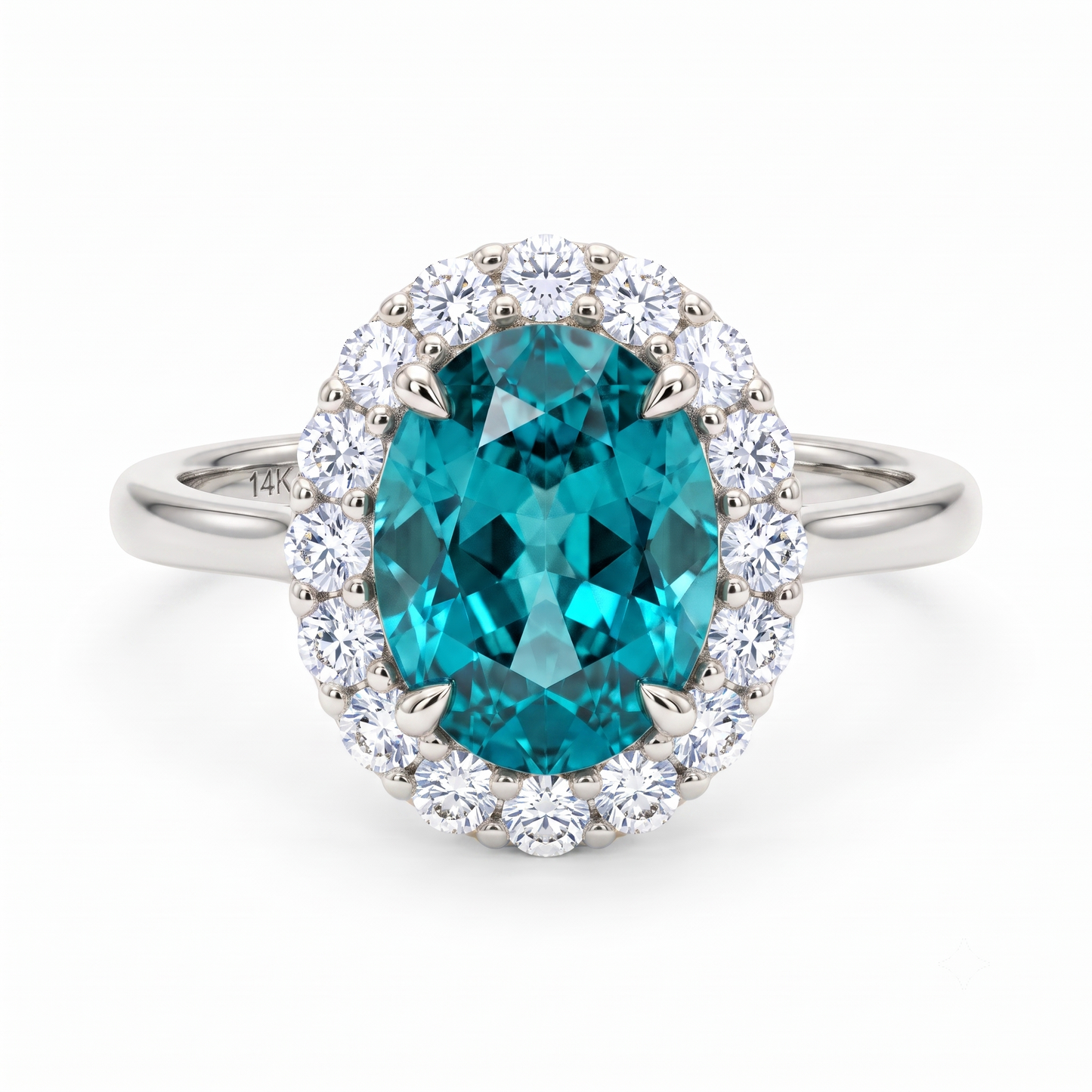 3.30 TCW Oval Cut Lab Grown Diamond Engagement Ring