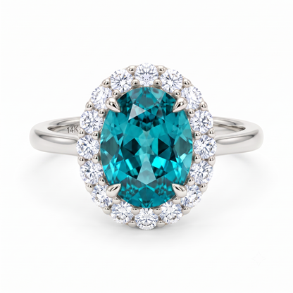 3.30 TCW Oval Cut Lab Grown Diamond Engagement Ring