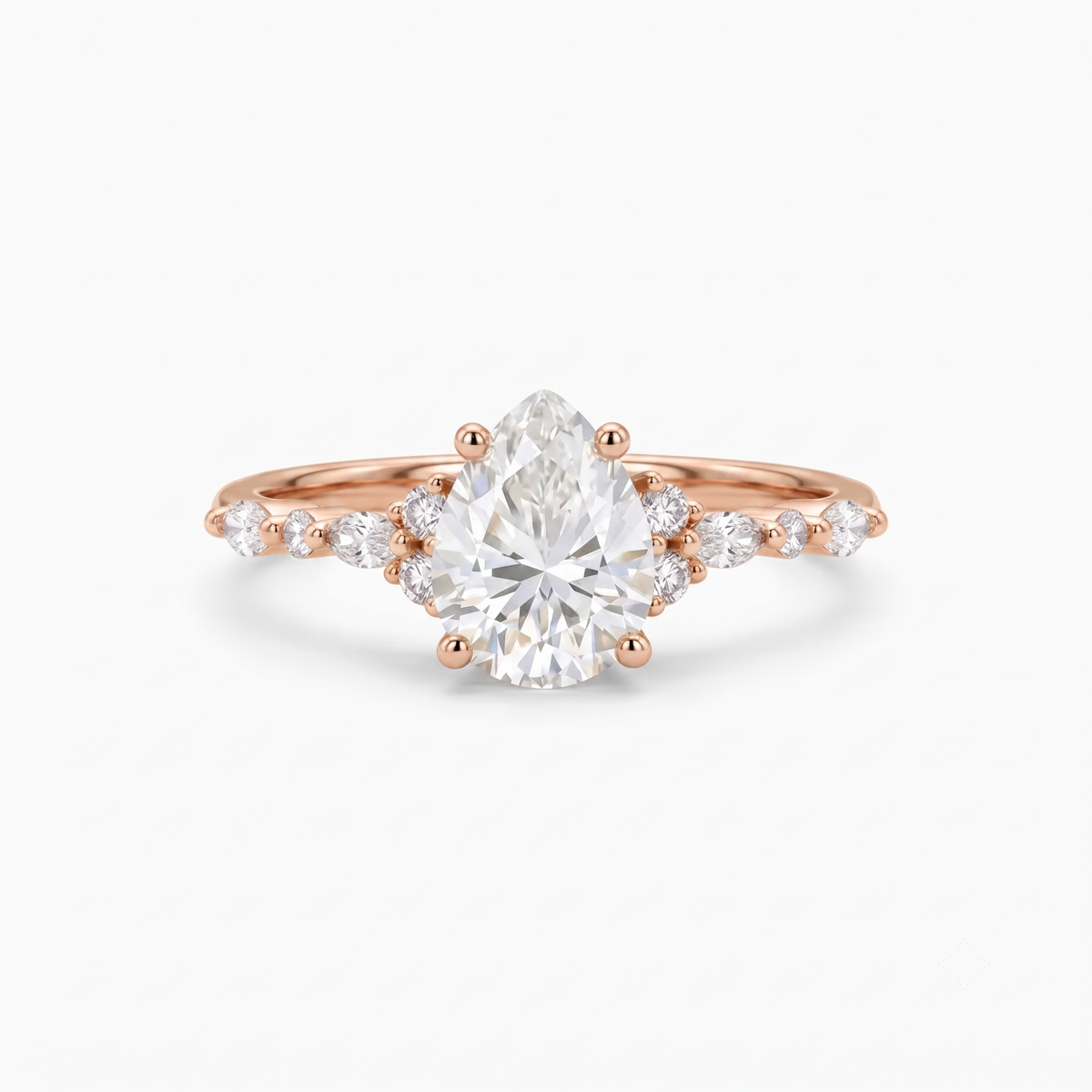 Pear Shaped Lab Grown Diamond Engagement Ring