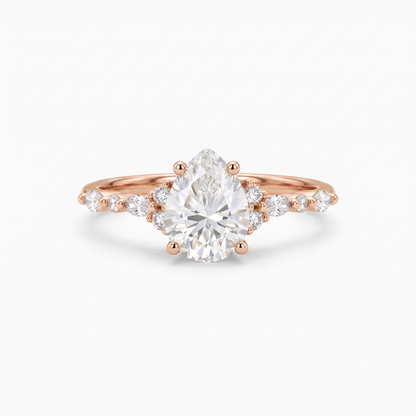 Pear Shaped Lab Grown Diamond Engagement Ring