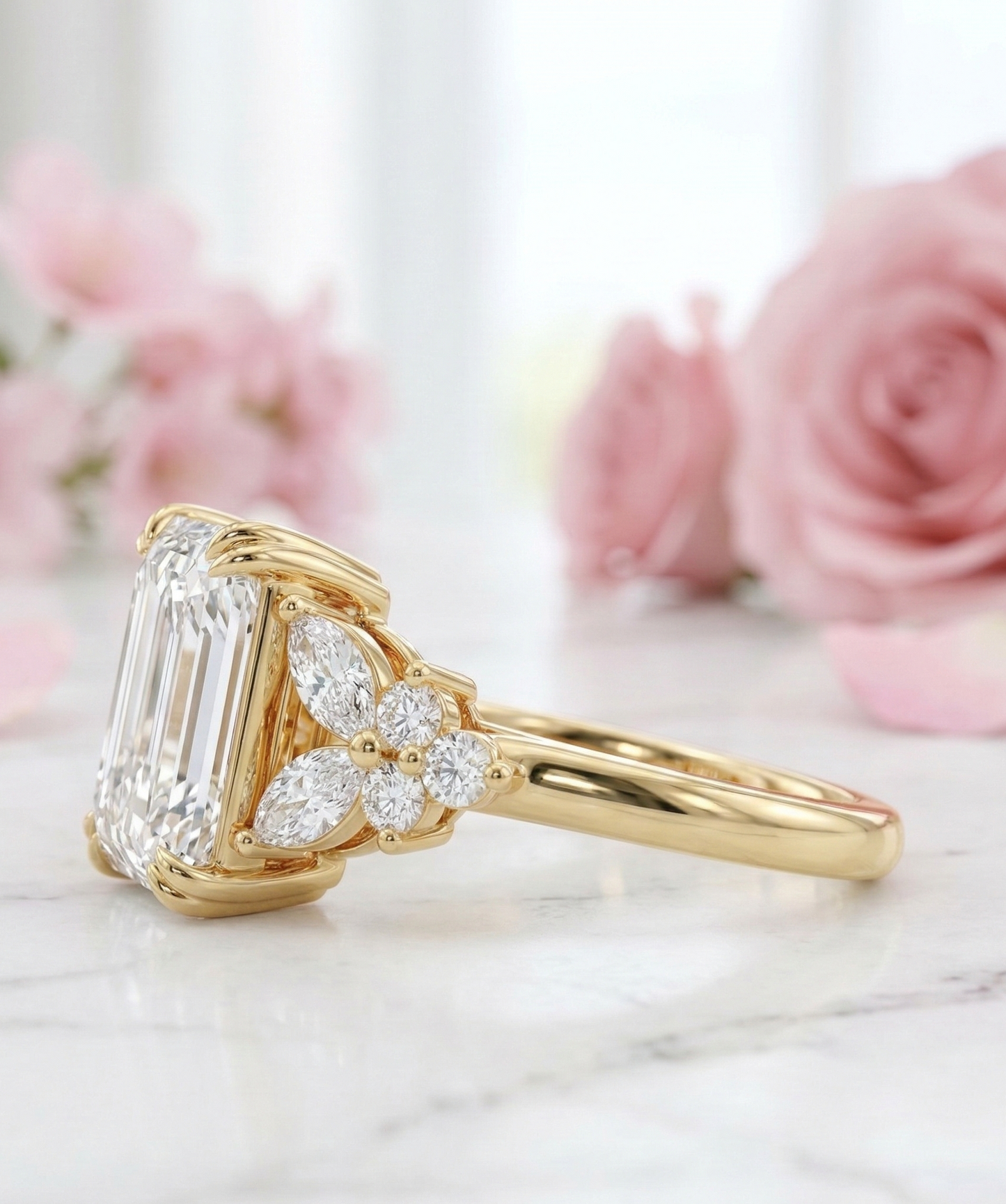 lab grown radiant cut engagement rings​

