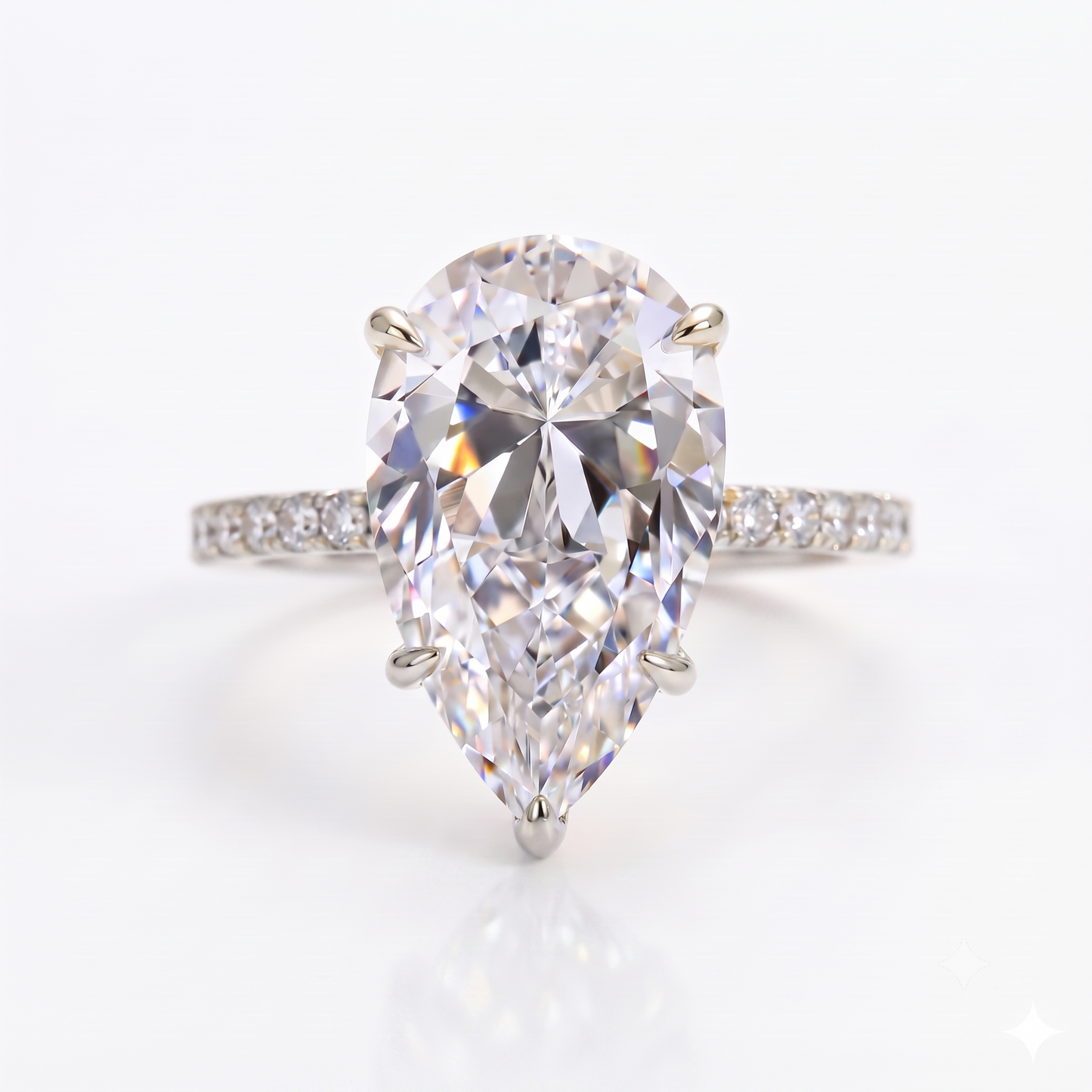 2.300 CT Pear Shape Natural Diamond Engagement Ring