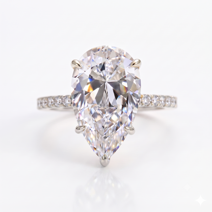 2.300 CT Pear Shape Natural Diamond Engagement Ring