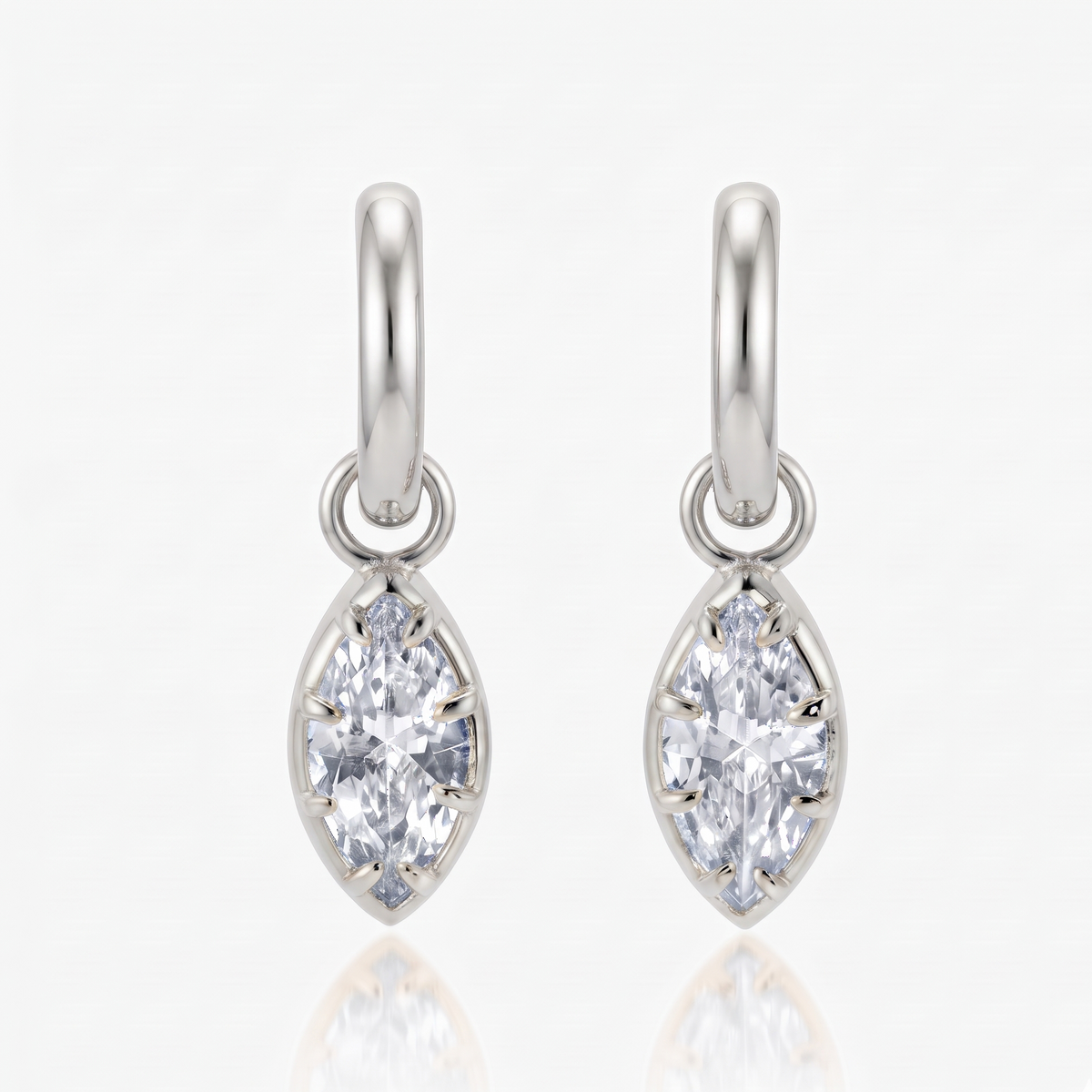 marquise diamond hoop