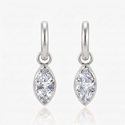 marquise diamond hoop