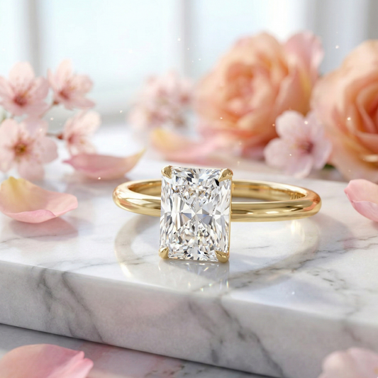 2.00CT Radiant Cut Lab Grown Diamond Engagement Ring