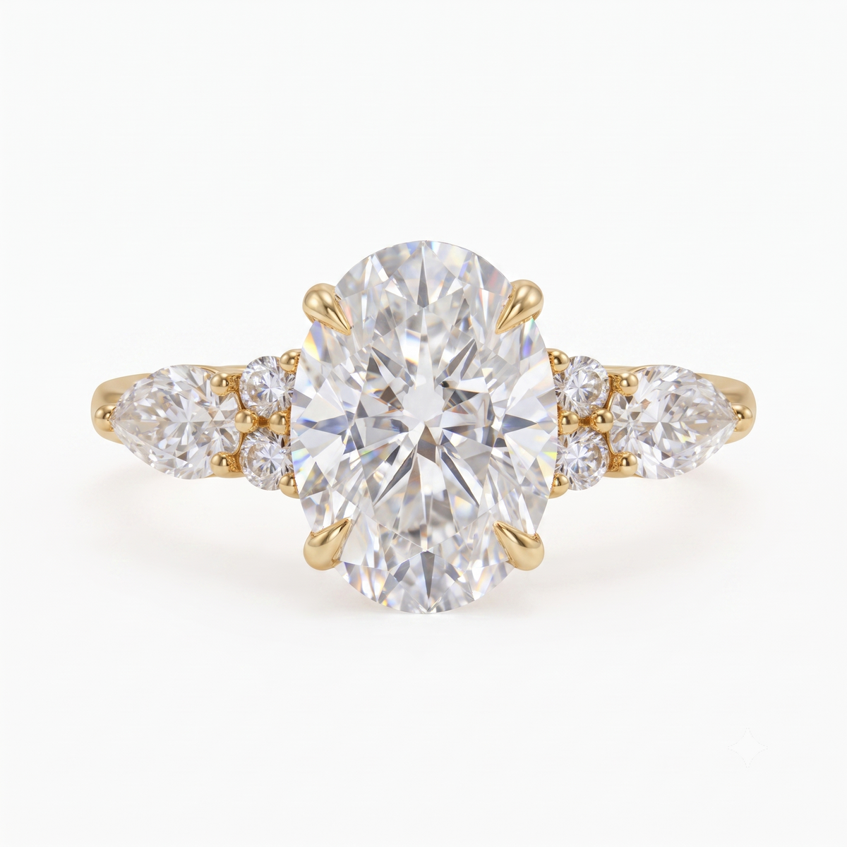 2.5 ct Oval Lab-Grown Diamond Three-Stone Vintage Ring