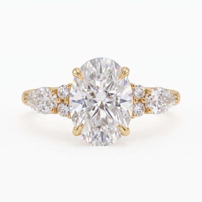 2.5 ct Oval Lab-Grown Diamond Three-Stone Vintage Ring