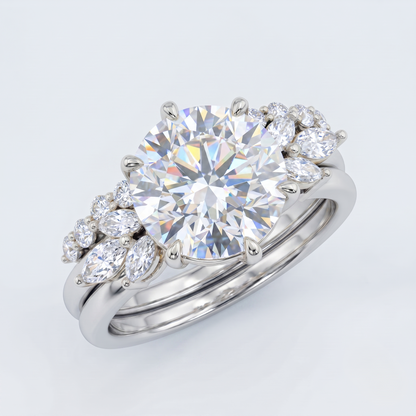2PCS Round Lab-Grown engagement ring set