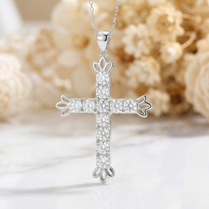 2.55Ct Lab-Grown Cross Necklace