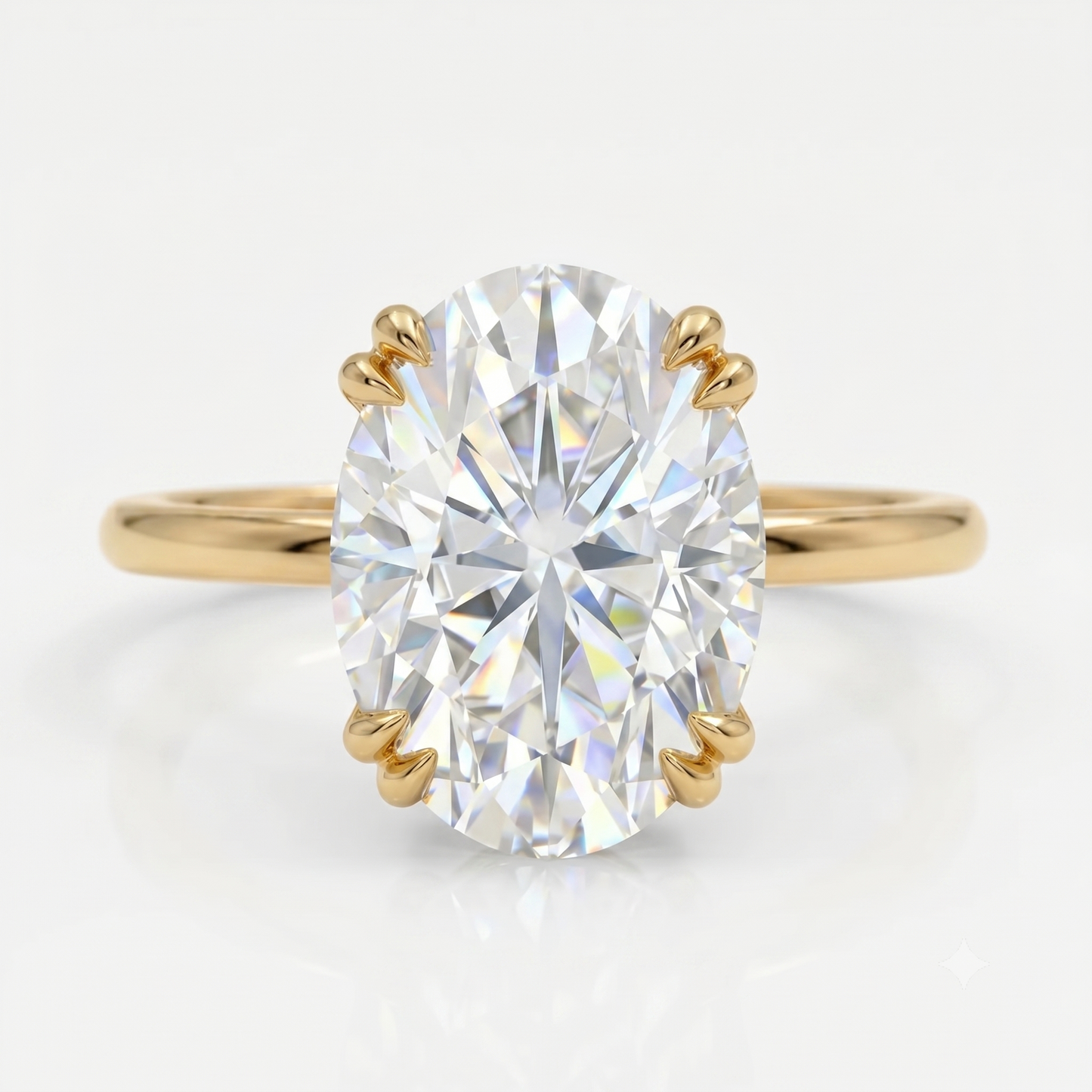 2.50 Ct Oval Lab-Grown Diamond Ring – 18K Gold Solitaire