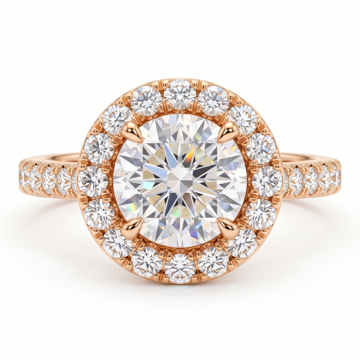 2.50ct Round Cut Lab Grown Diamond Halo Engagement Ring