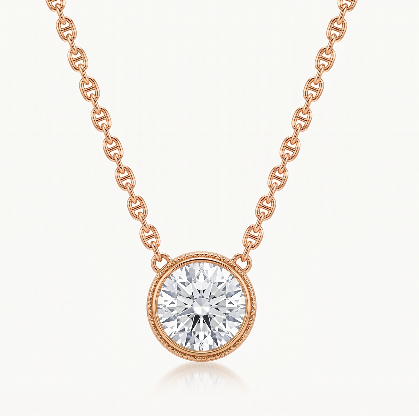 2.00 ct Classic Round Cut Lab Grown Diamond Solitaire Bezel Set Pendant Necklace