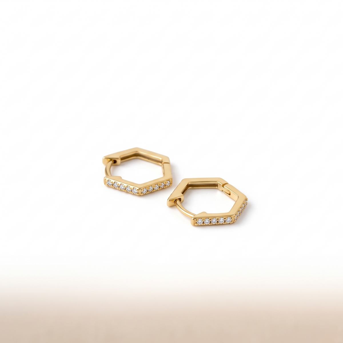 hoop hexagon earrings​

