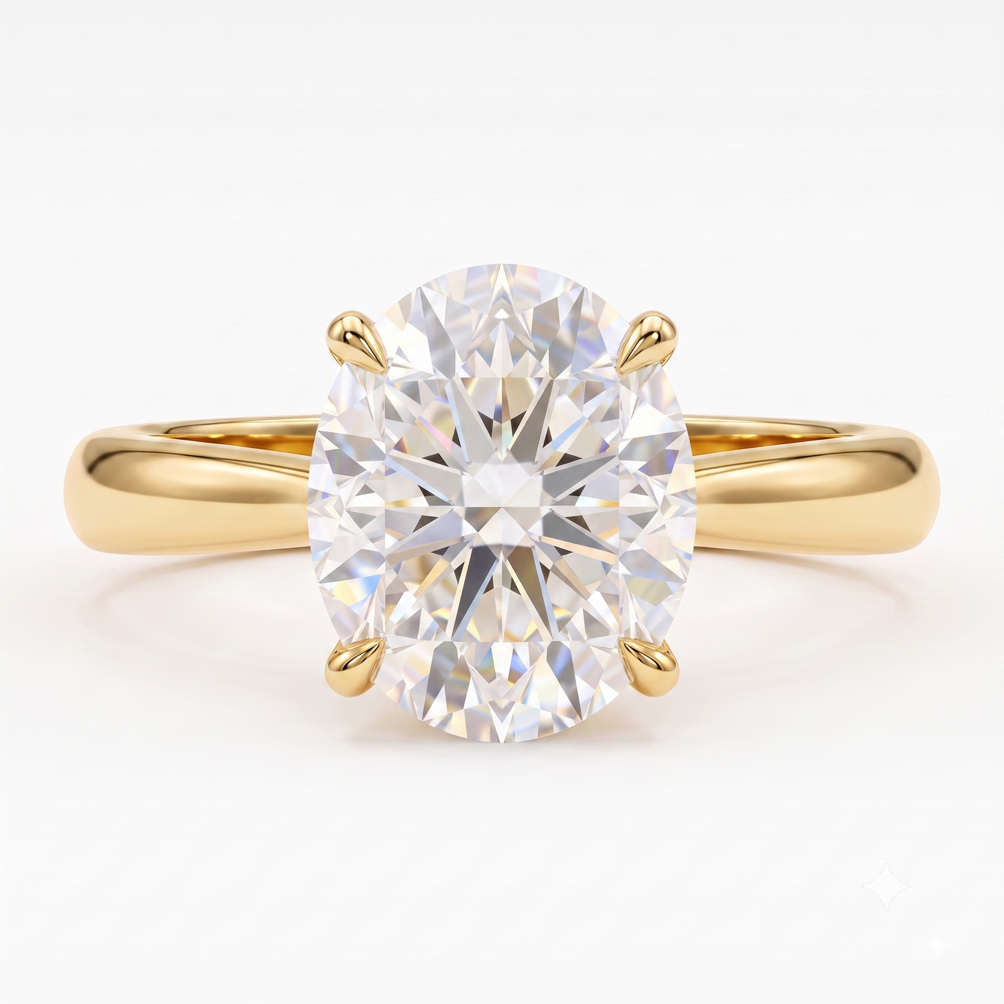1.00CT Oval Cut Lab Grown Diamond Solitaire Engagement Ring