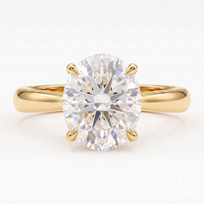 1.00CT Oval Cut Lab Grown Diamond Solitaire Engagement Ring