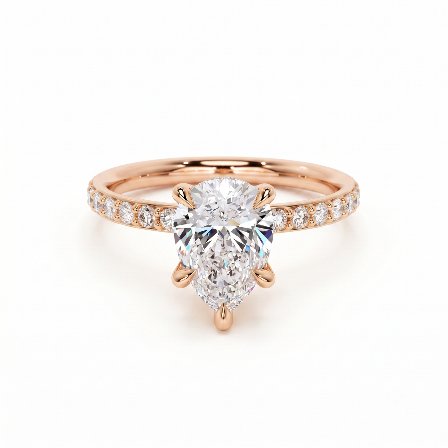 1.150 CT Pear Shape Natural Diamond Engagement Ring