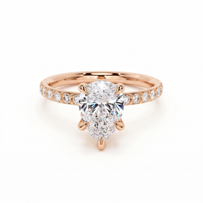 1.150 CT Pear Shape Natural Diamond Engagement Ring