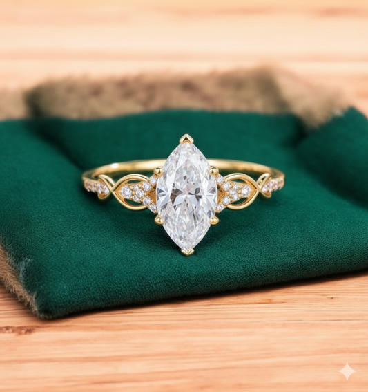 1.100 ct Marquise Lab Grown Diamond Engagement Ring