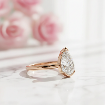 1.25 ct Pear Lab-Grown Engagement Ring - Elegant Solitaire