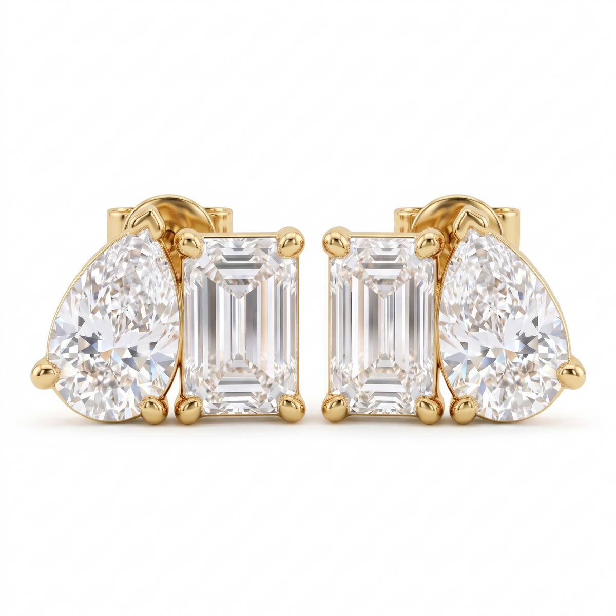 gold diamond stud earrings​

