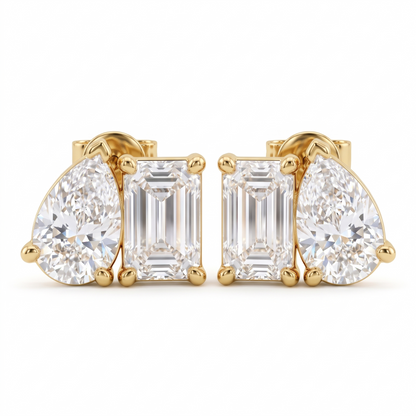 gold diamond stud earrings​

