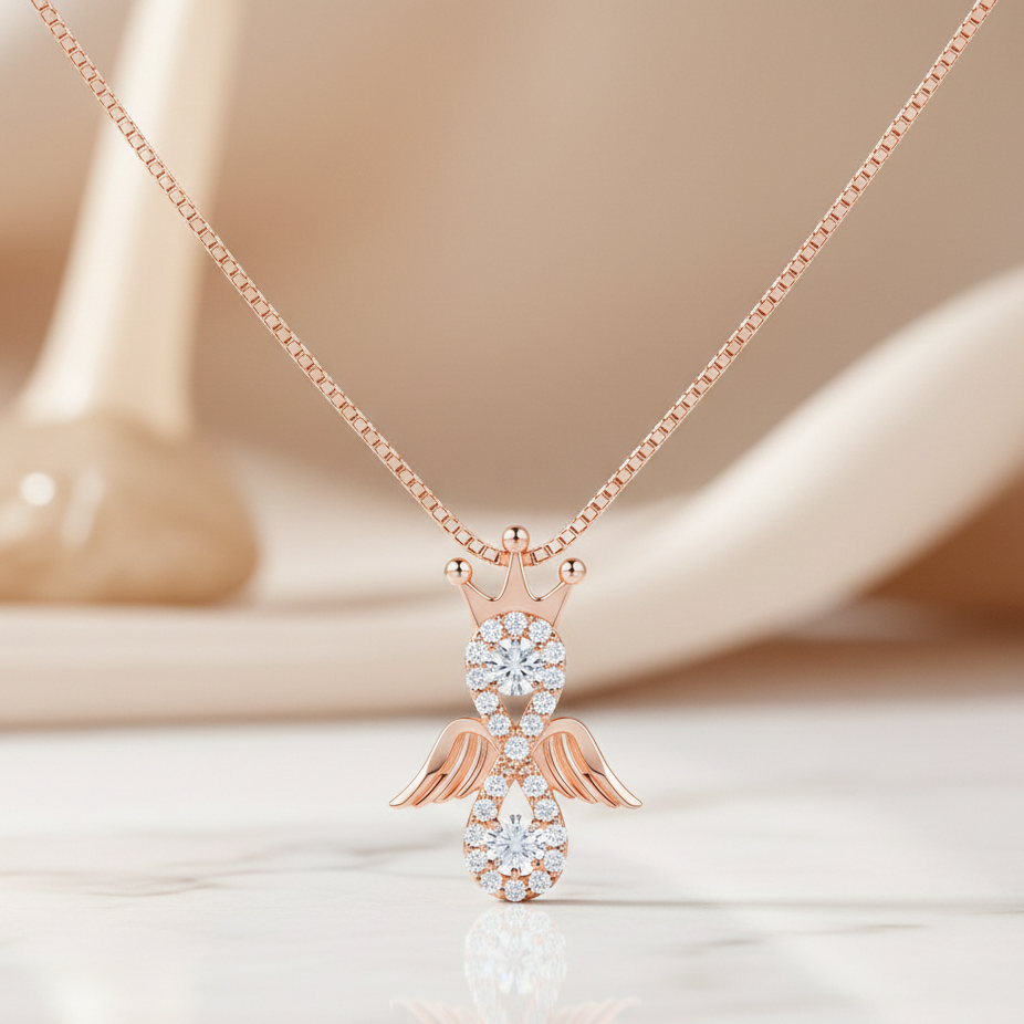 0.30 Ct Infinity Lab Diamond Pendant – Angel Crown Design
