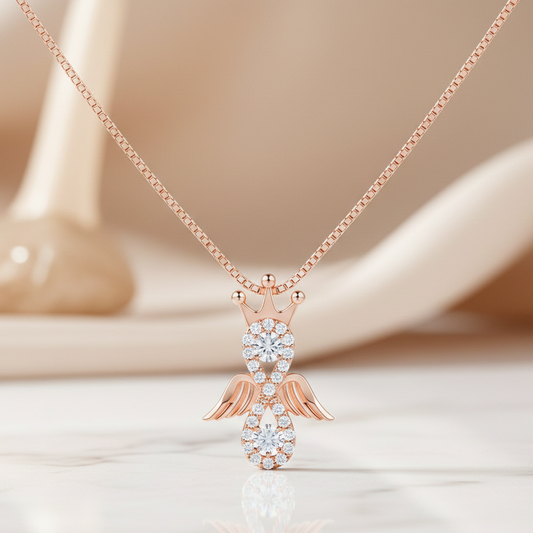 0.30 Ct Infinity Lab Diamond Pendant – Angel Crown Design