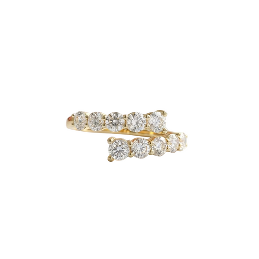 1.260 Ct Round Lab-Grown Diamond Bypass Ring – 14K Gold