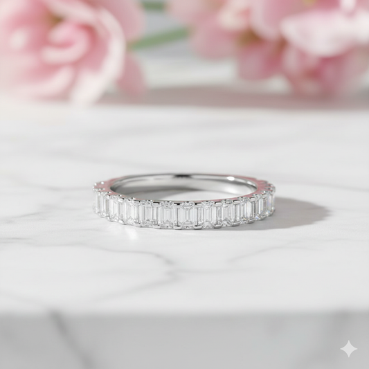 1.50 Ct Emerald Cut Lab-Grown Wedding Band