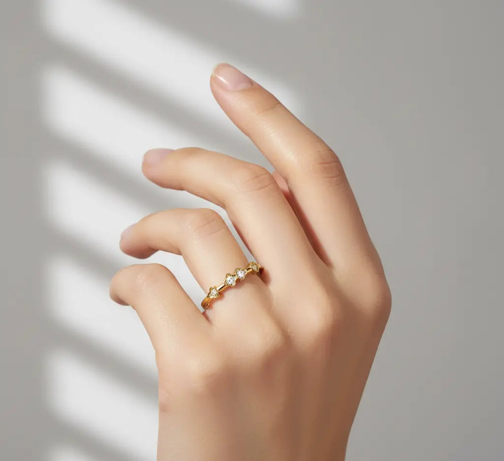 dainty gold diamond ring