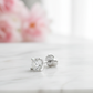 1/2ct Lab Grown Diamond Stud Earrings • 14K Yellow Gold Dainty Solitaire Earrings