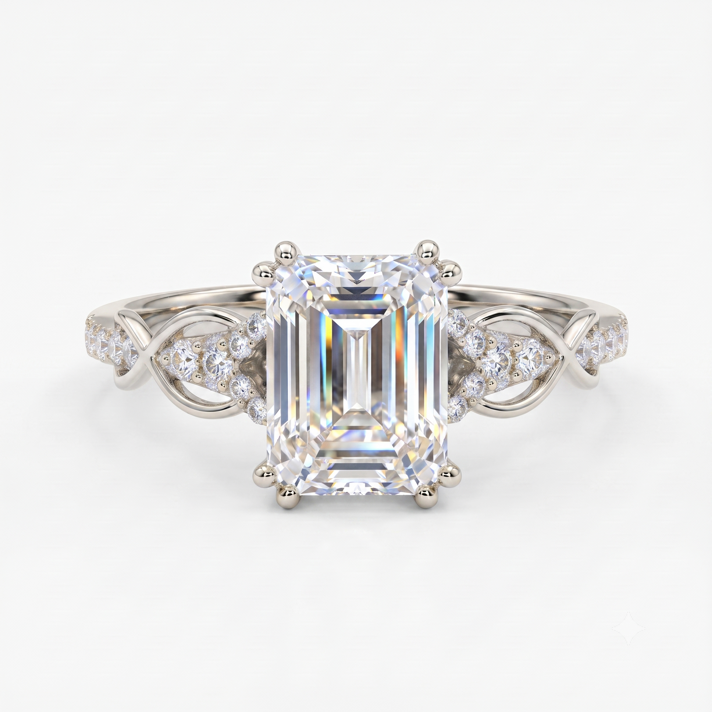 1.60ct Emerald Cut Lab Diamond Engagement Ring
