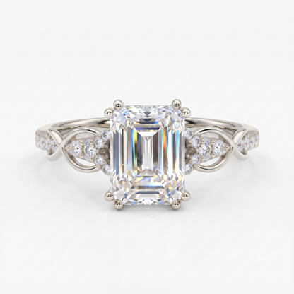 1.60ct Emerald Cut Lab Diamond Engagement Ring