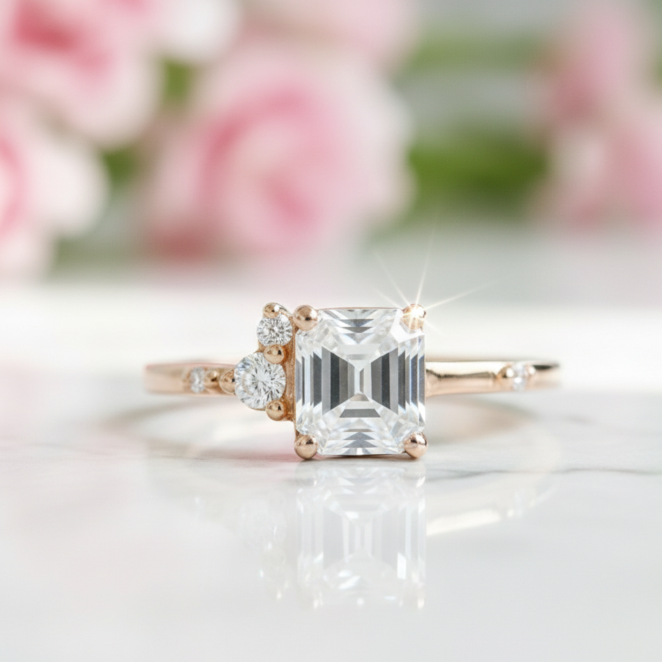 1.700ct Asscher Cut Lab-Grown Diamond Engagement Ring