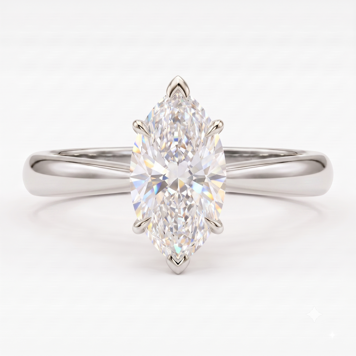 1.00CT Marquise Cut Lab Grown Diamond Engagement Ring