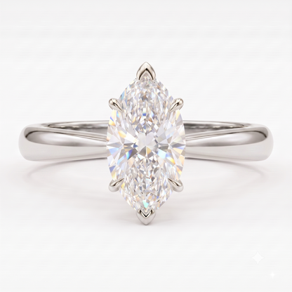 1.00CT Marquise Cut Lab Grown Diamond Engagement Ring