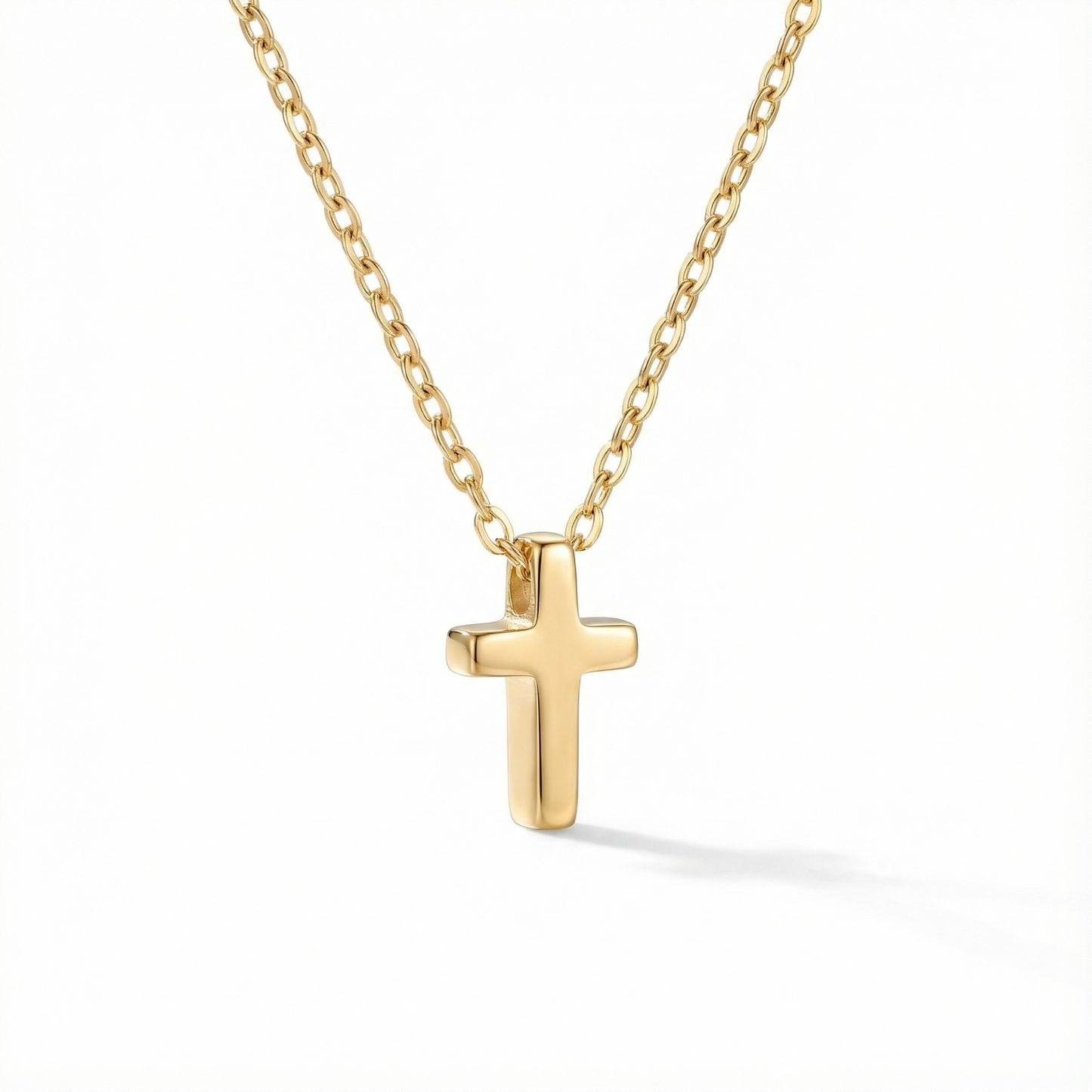dainty gold cross necklace