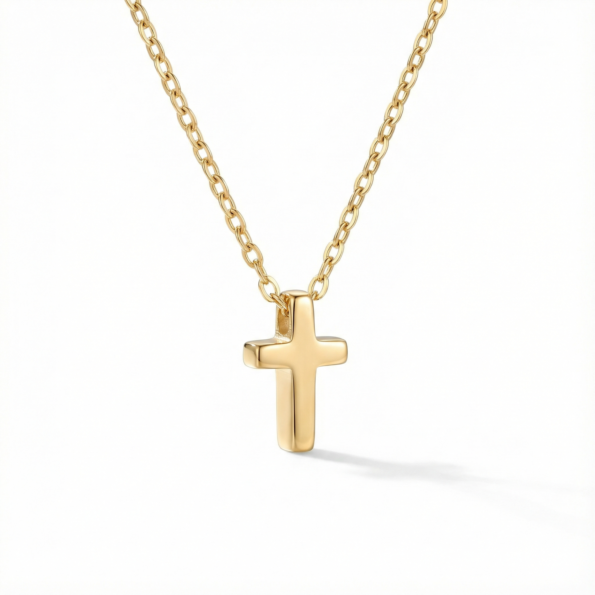 dainty gold cross necklace