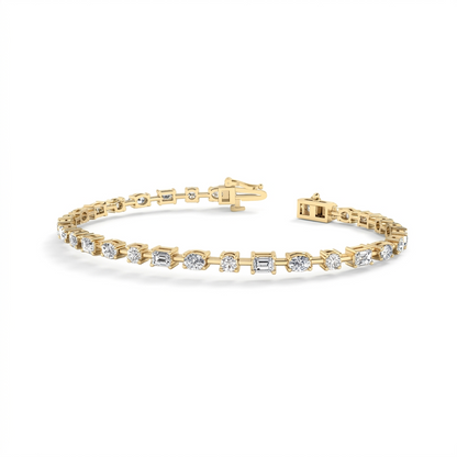2.00ct Mixed Cut Lab Grown Diamond Bracelet,Elegant Tennis Style